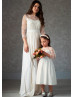 Lace Chiffon Tea Length Flower Girl Dress